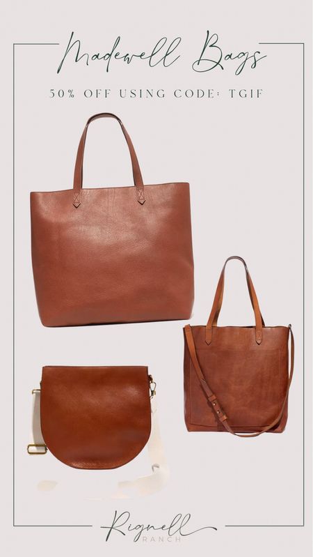 Madewell bags 50% off! Lowest price I have seen! Transport tote, medium transport tote and saddle bag are my 3 favorite bags for all different uses! 

#LTKGiftGuide #LTKitbag #LTKCyberweek