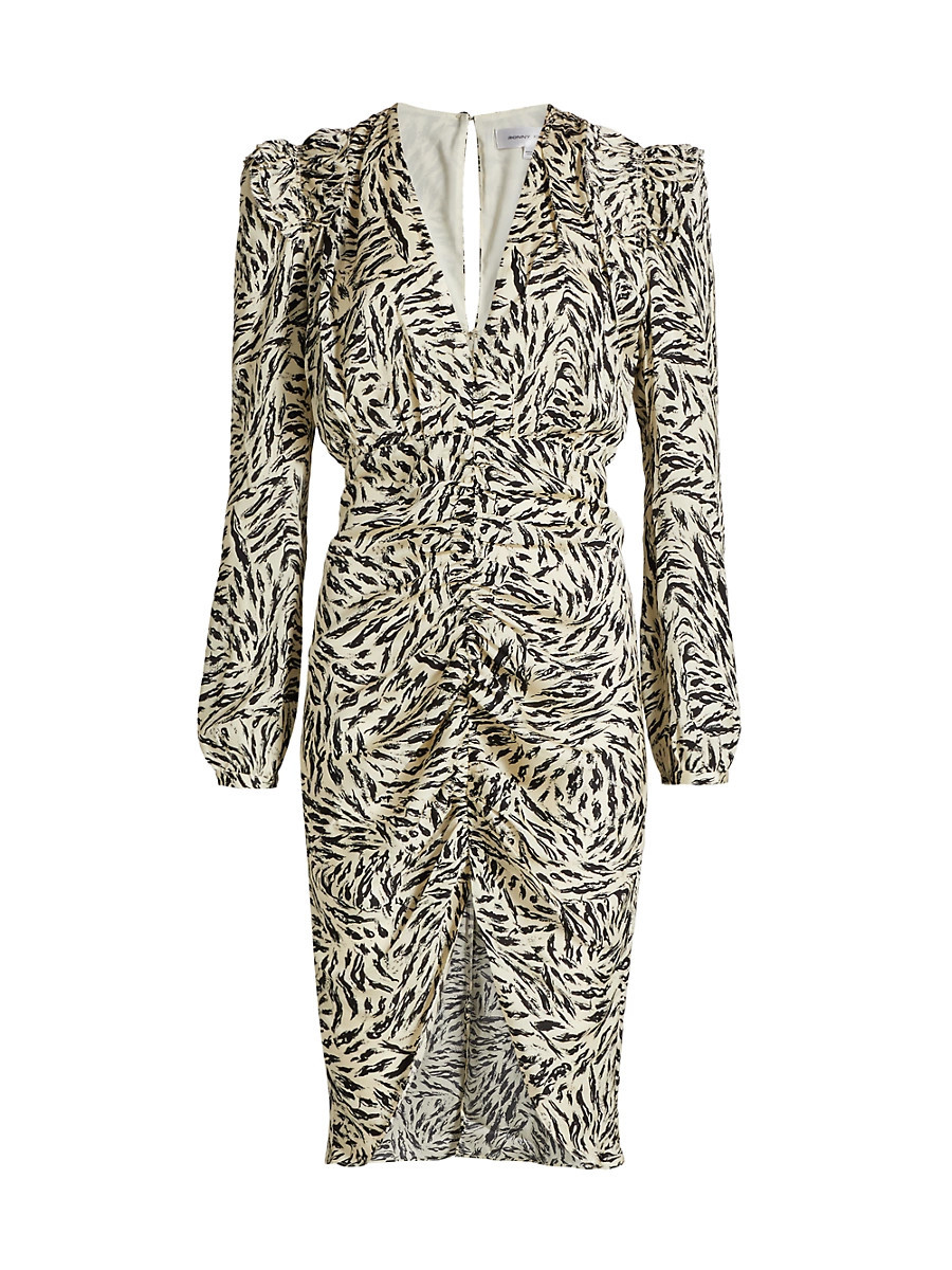 Women's Amara Abstract Silk-Blend Knee-Length Dress - Abstract Animal - Size XL | Saks Fifth Avenue