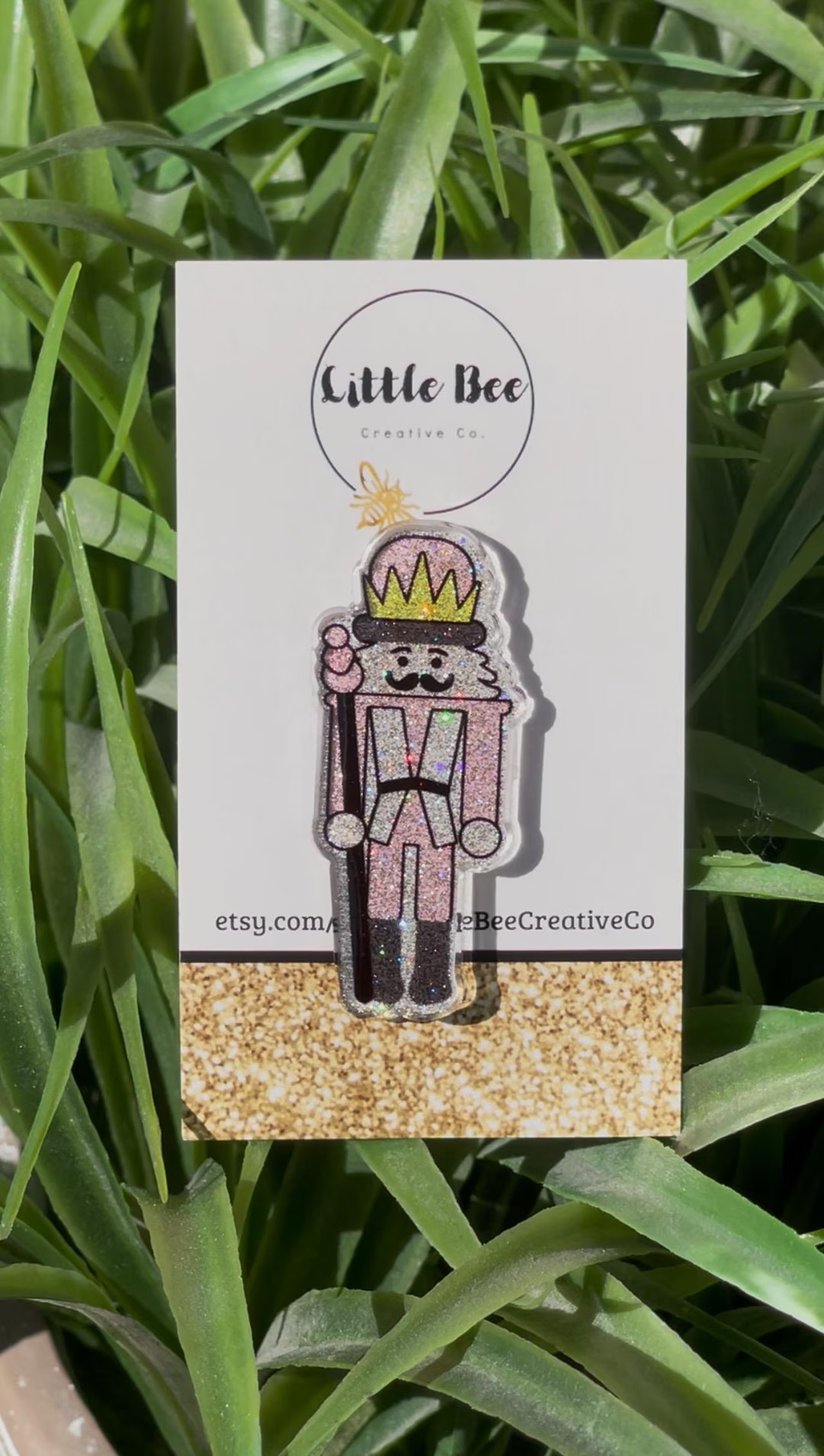 Glitter Nutcracker Badge Reel, Christmas Pediatric ID Badge - Etsy | Etsy (US)