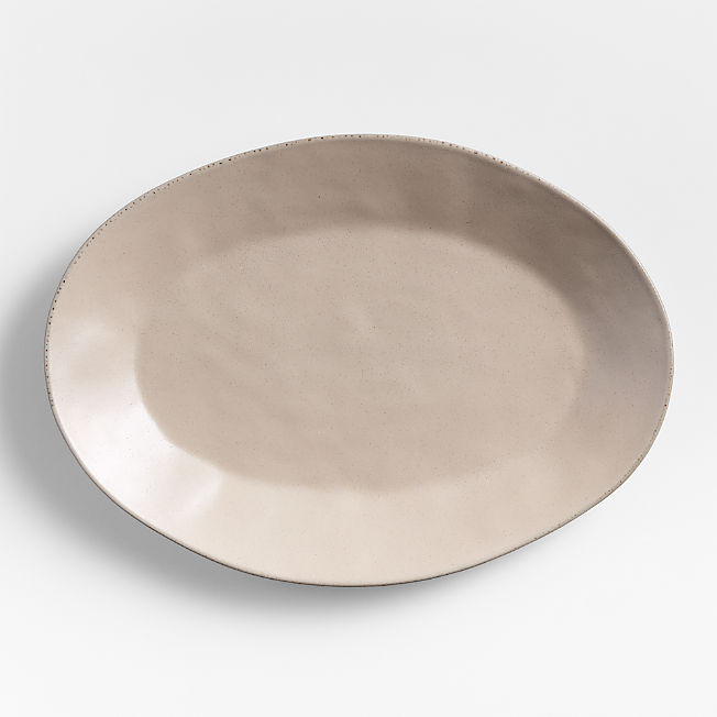 Marin Slate Blue Small Oval Stoneware Platter + Reviews | Crate & Barrel | Crate & Barrel