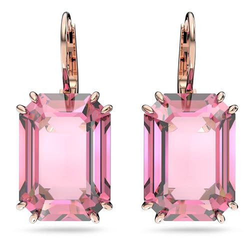 Swarovski Millenia Earrings, Octagon cut crystal, Pink, Rose-gold tone plated | Amazon (US)
