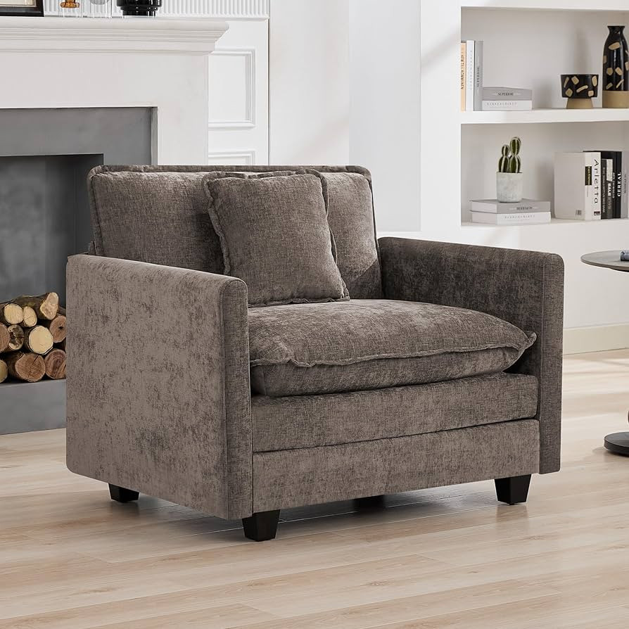 41'' Modern Chenille Oversized Chair, Upholstered Accent Living Room Chair with Extra Thicked Dee... | Amazon (US)