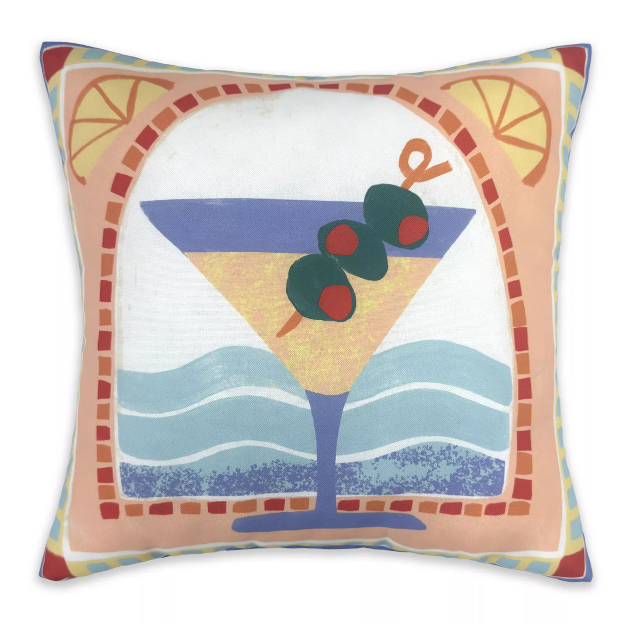 Sonoma Goods For Life® Orange Martini Indoor / Outdoor Throw Pillow | Kohl's