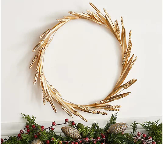 Martha Stewart 21" Metal Wheat Wreath | QVC