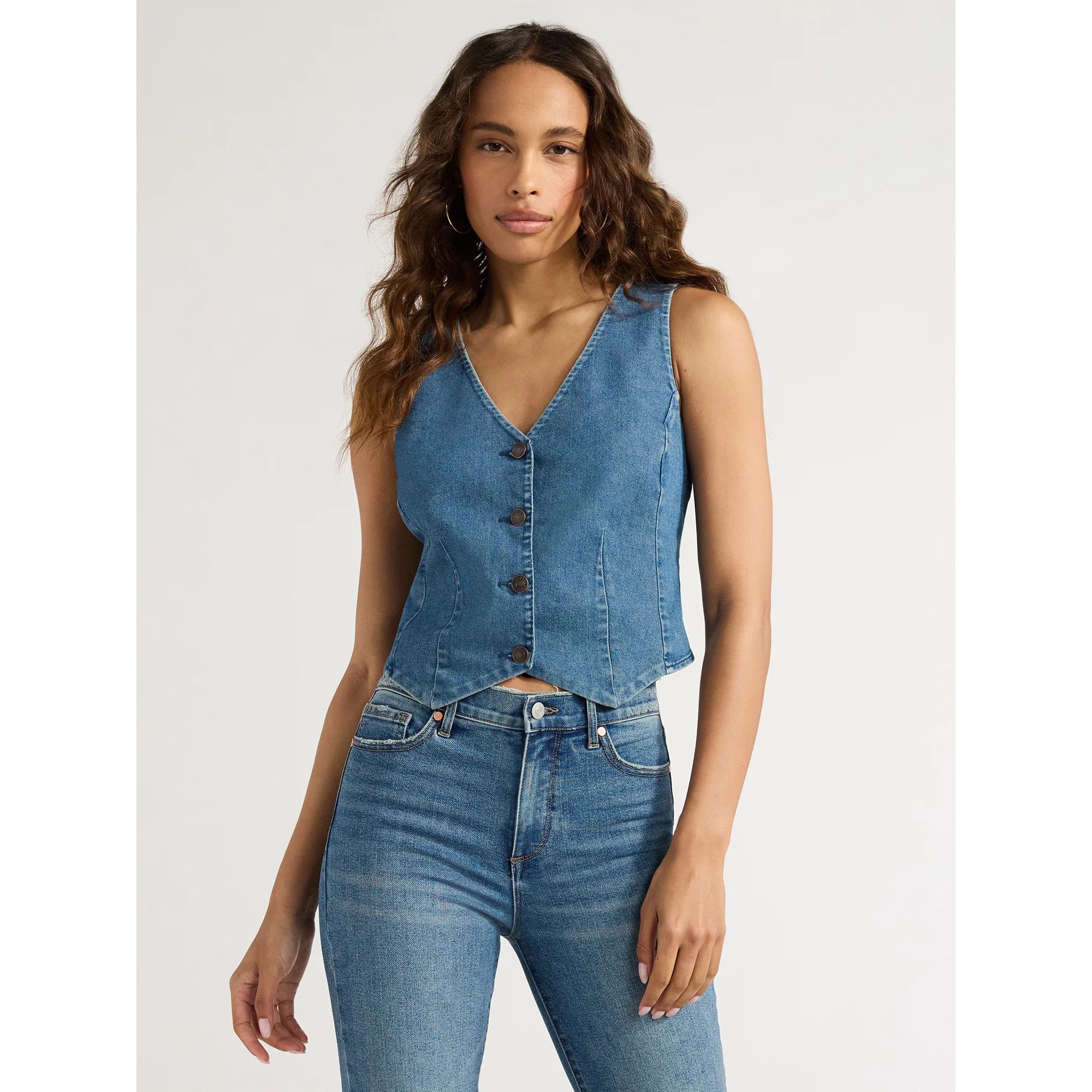 Sofia Jeans Women's Denim Vest, Sizes XS-XXXL - Walmart.com | Walmart (US)