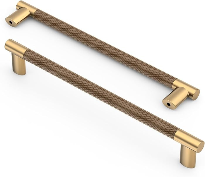 Asidrama 10 Pack 7.5 Inch(192mm) Knurled Brown and Champagne Bronze Kitchen Cabinet Handles, Cabi... | Amazon (US)