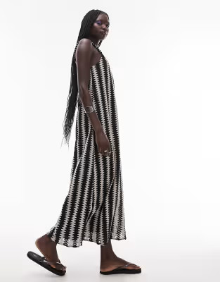 Topshop crochet beaded strap midi dress mono | ASOS (Global)