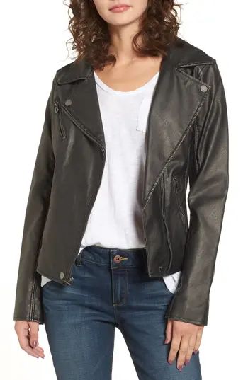 Women's Lucky Brand Faux Leather Jacket, Size X-Small - Grey | Nordstrom