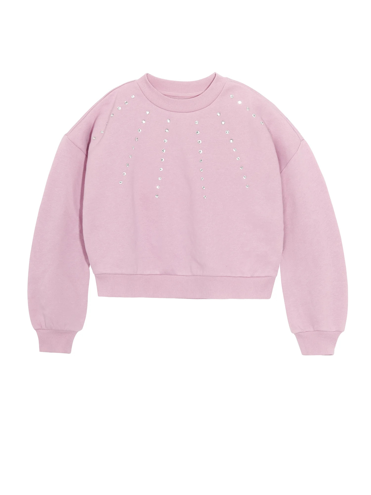 Wonder Nation Girls Embellished Sweatshirt, Sizes 4-18 & Plus | Walmart (US)