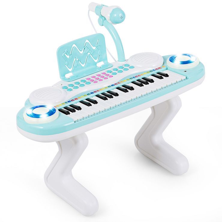Z-Shaped Kids Toy Keyboard Piano 37-Key Electronic Organ Light w/Microphone Blue | Target