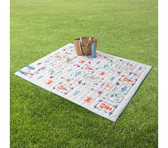 Draper James 55x70 Reversible Outdoor Blanket - QVC.com | QVC