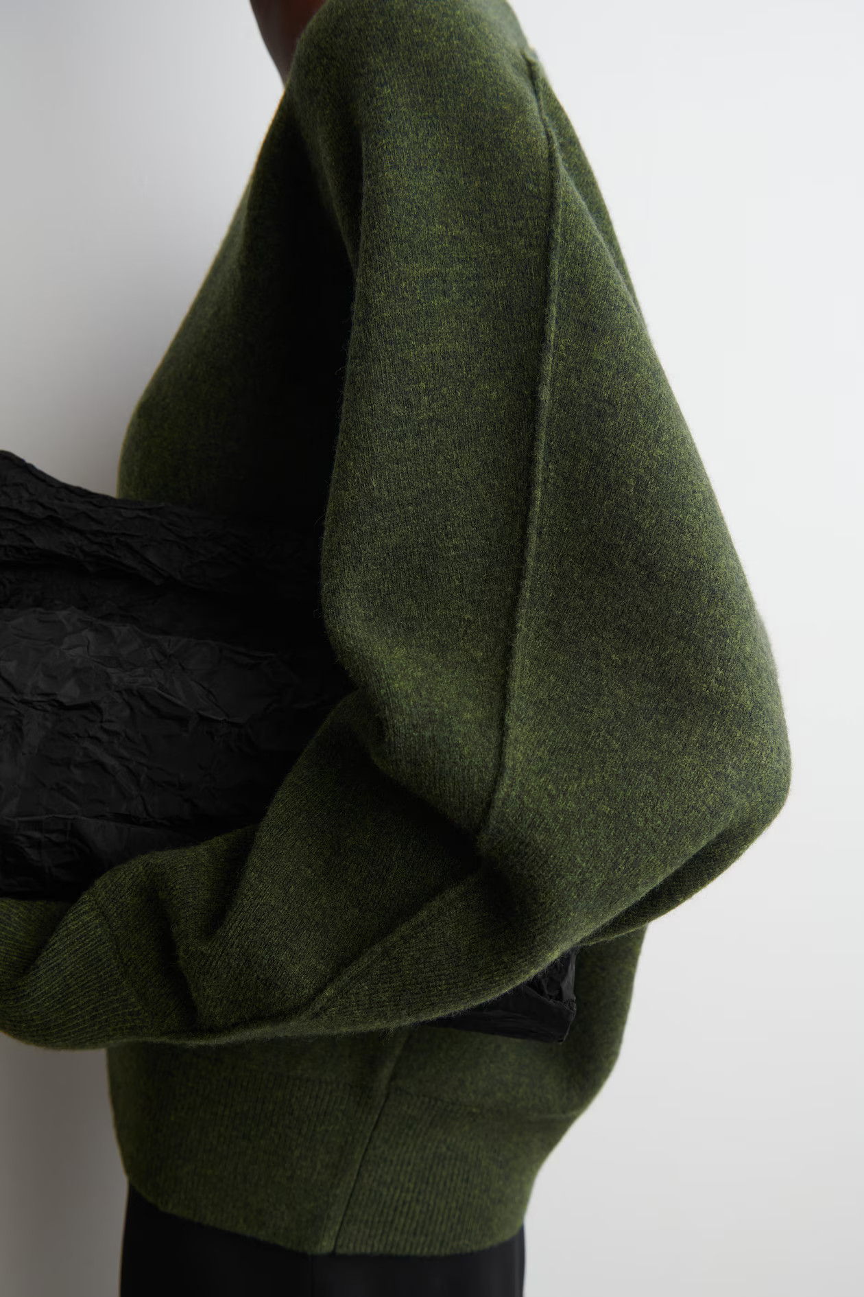 ROUNDED DOUBLE-FACED WOOL JUMPER - DARK GREEN | COS | COS UK