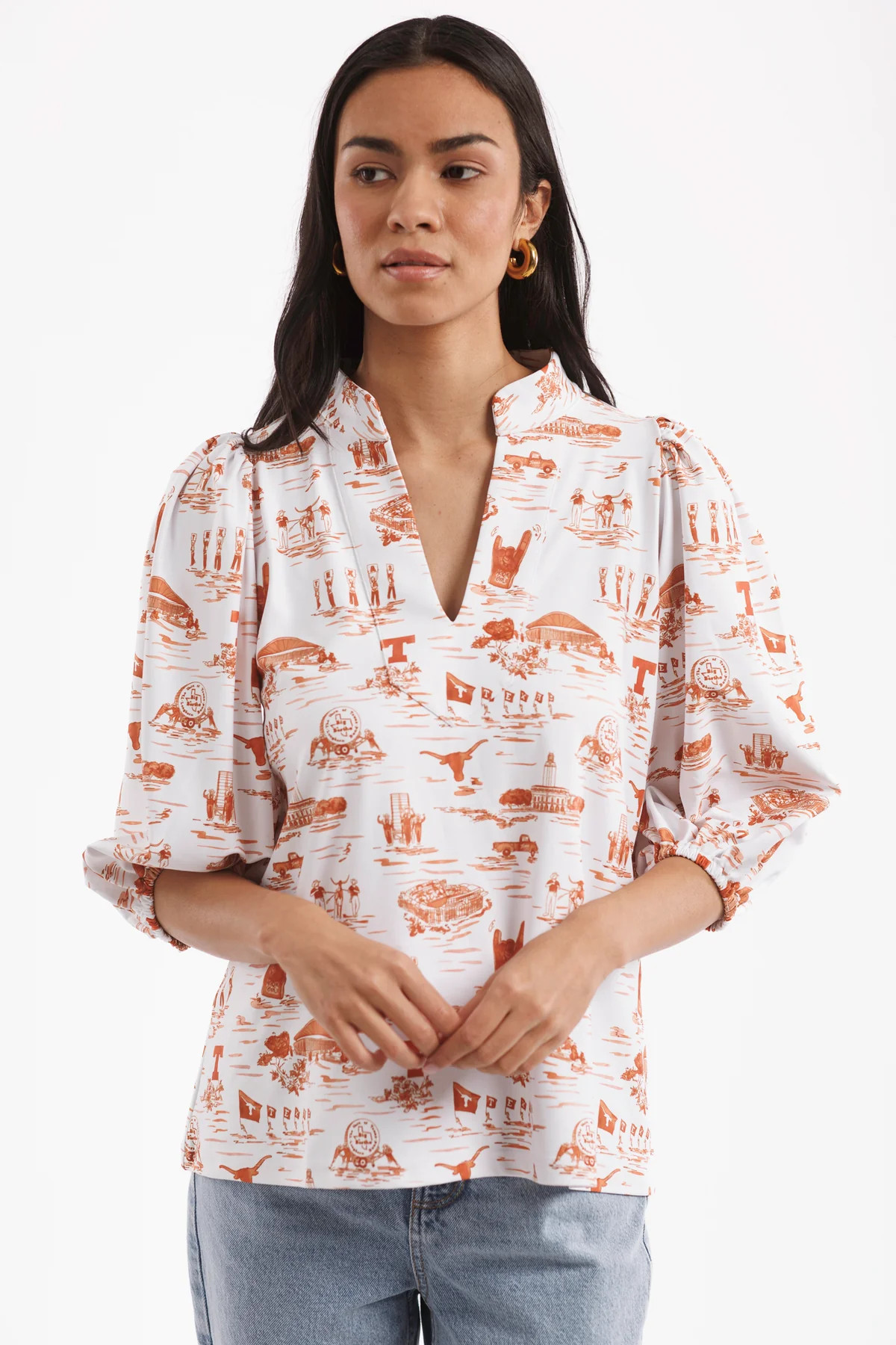 Tailgate Collection Eliza Top - Texas Gameday Toile | Smith and Quinn