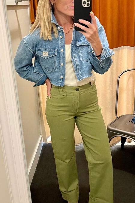 Loving all the green for fall. These wide leg chino like pants are pretty rad and this cropped denim jacket I’m totally obsessed with.  I paired it with the perfect basic ribbed top. 

Fall outfit | fall pants | fall jacket | teacher outfit | work wear

#FallOutfit #FallJacket #DenimJacket #FallPants #widelegpants

#LTKover40 #LTKSale #LTKfindsunder100