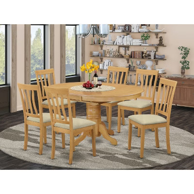 HomeStock Belmont 7-Piece Dining Table Set, Oak | Target