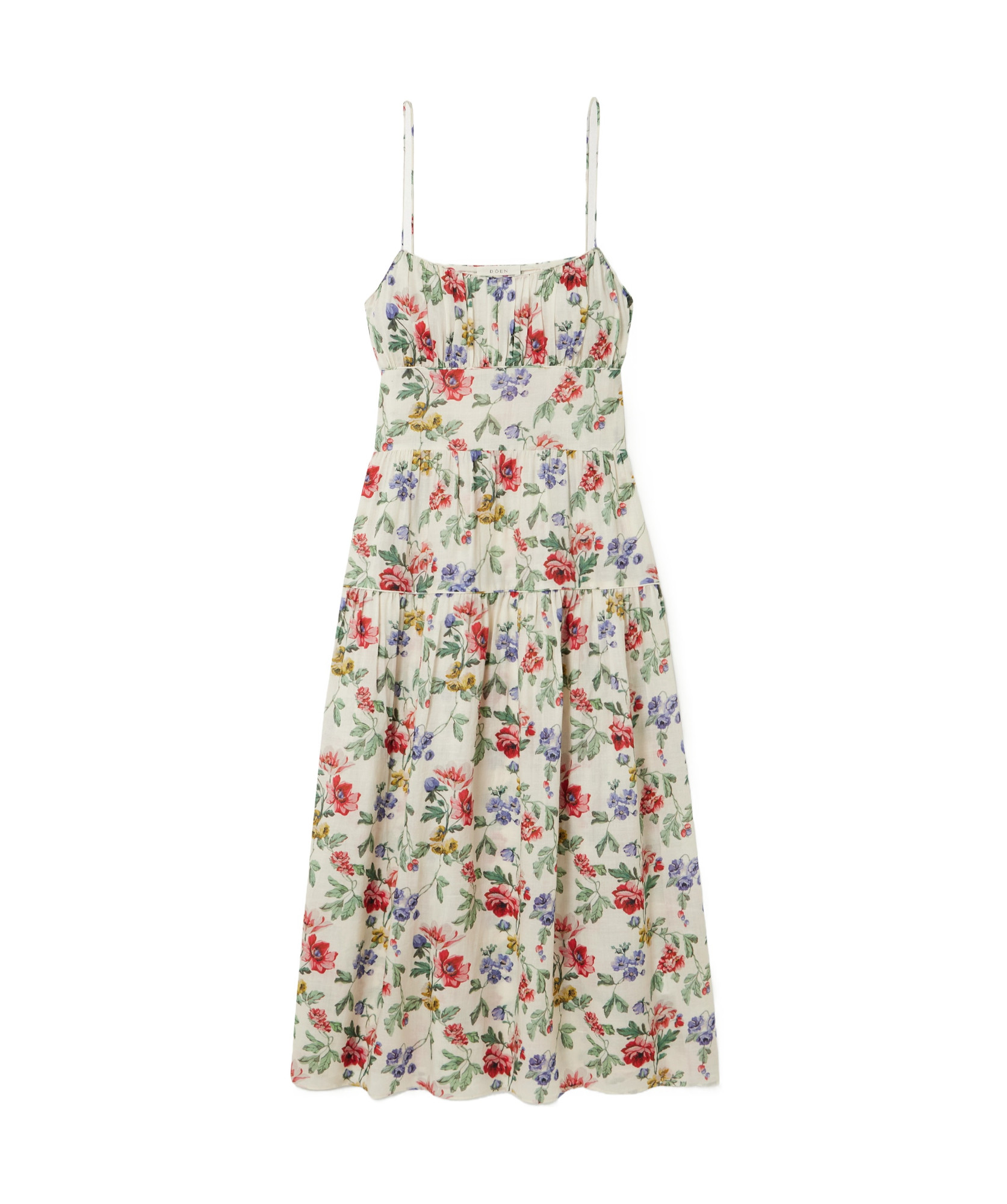 Benoit gathered tiered floral-print ramie midi dress | Senser US