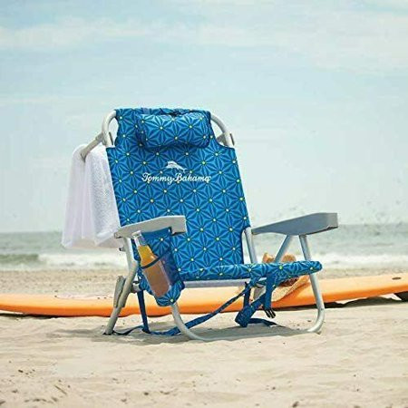 Tommy Bahama Backpack Beach Folding Deck Backpack Chair Blue Flower - 2020 | Walmart (US)