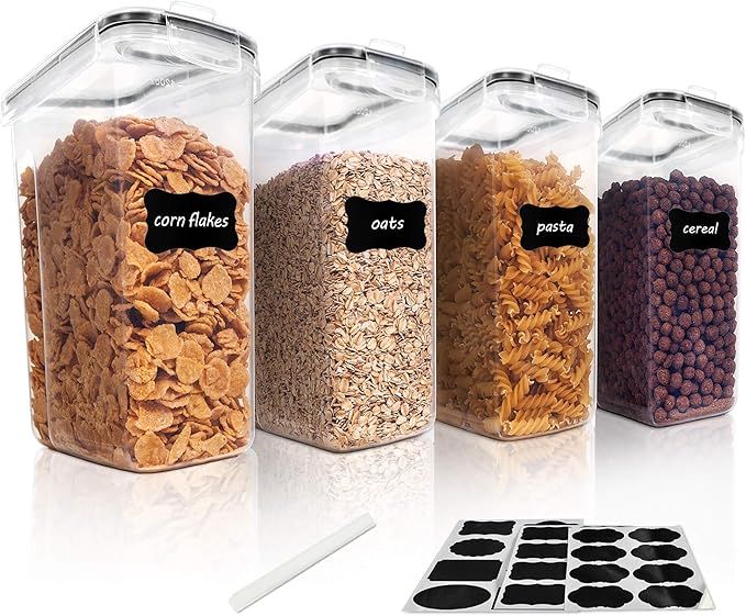 Vtopmart Cereal Storage Container Set, BPA Free Plastic Airtight Food Storage Containers 135.2 fl... | Amazon (US)