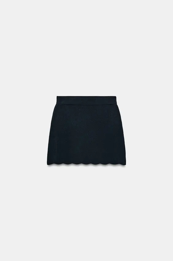 SCALLOPED KNIT MINI SKIRT | Zara US