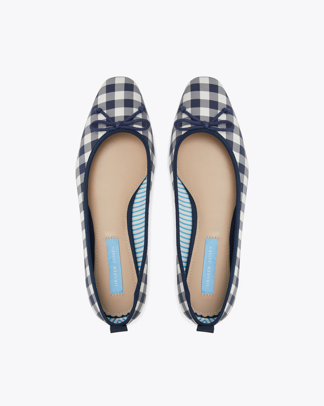 Taylor Ballet Flats in Navy Gingham | Draper James (US)