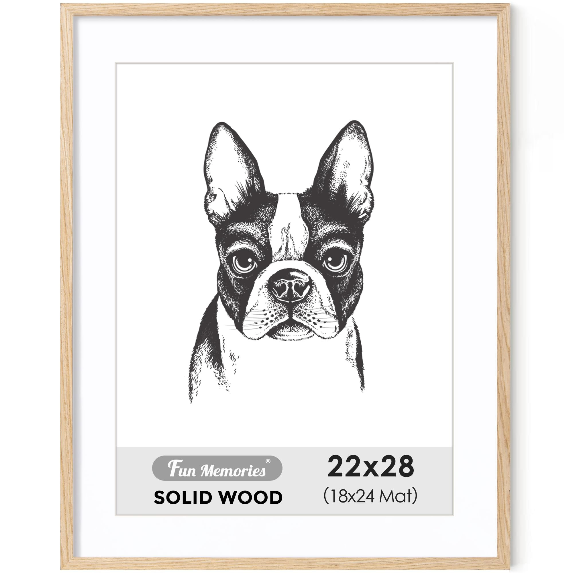 22x28 Wood Poster Frame, Matted to 18x24, Large Art Frame for Wall | Amazon (US)