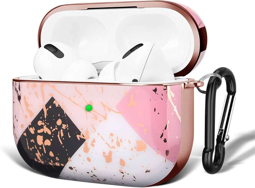 GOLINK Chrome Case for Airpods Pro, 360° Protective Stylish Marble Design for Airpods Pro Chargi... | Amazon (US)