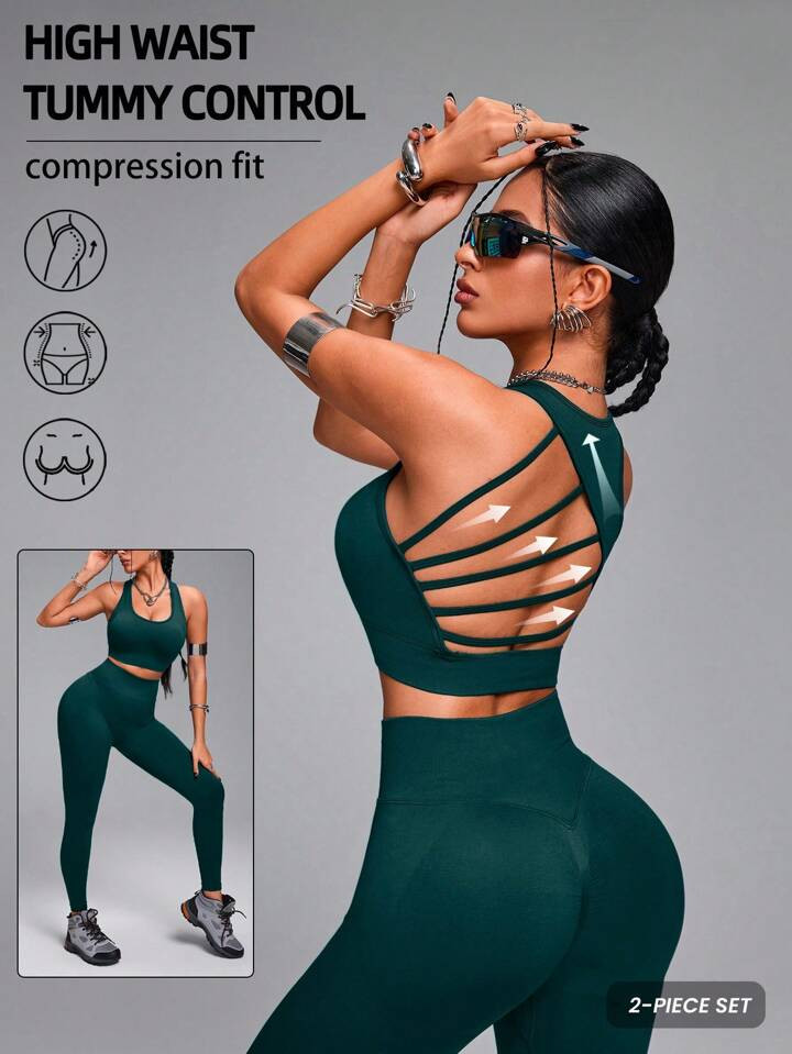 Innovista Women Activewear 2 Pieces In 1 Sets, Seamless Performance Sports Sets, Bra & Leggings,W... | SHEIN