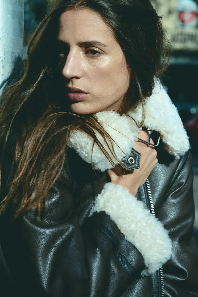 Teddy-lined jacket - Dark brown - Ladies | H&M GB | H&M (UK, MY, IN, SG, PH, TW, HK)