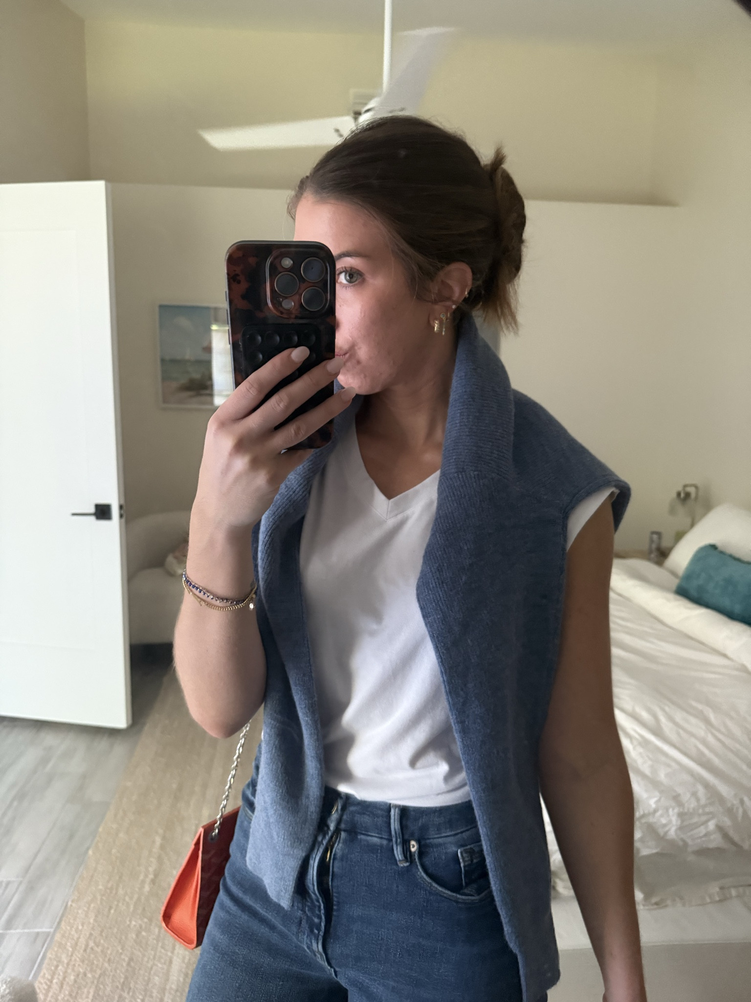 Cute basic outfit - Amazon white t shirt and blue sweater . Linked my phone case for you tooo!

#LTKFindsUnder100 #LTKWorkwear