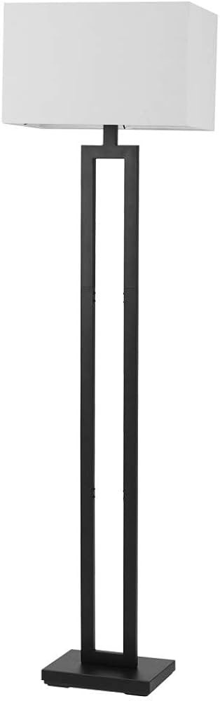 Globe Electric 67046 D'Alessio 58" Floor Lamp, Matte Black, White Linen Shade, On/Off Socket Rota... | Amazon (US)