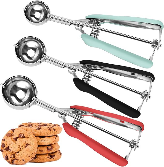 Cookie Scoop Set, Cookie Scoops for Baking Set of 3, Cookie Dough Scoop, 1 Tablespoon/ 2 Tablespo... | Amazon (US)