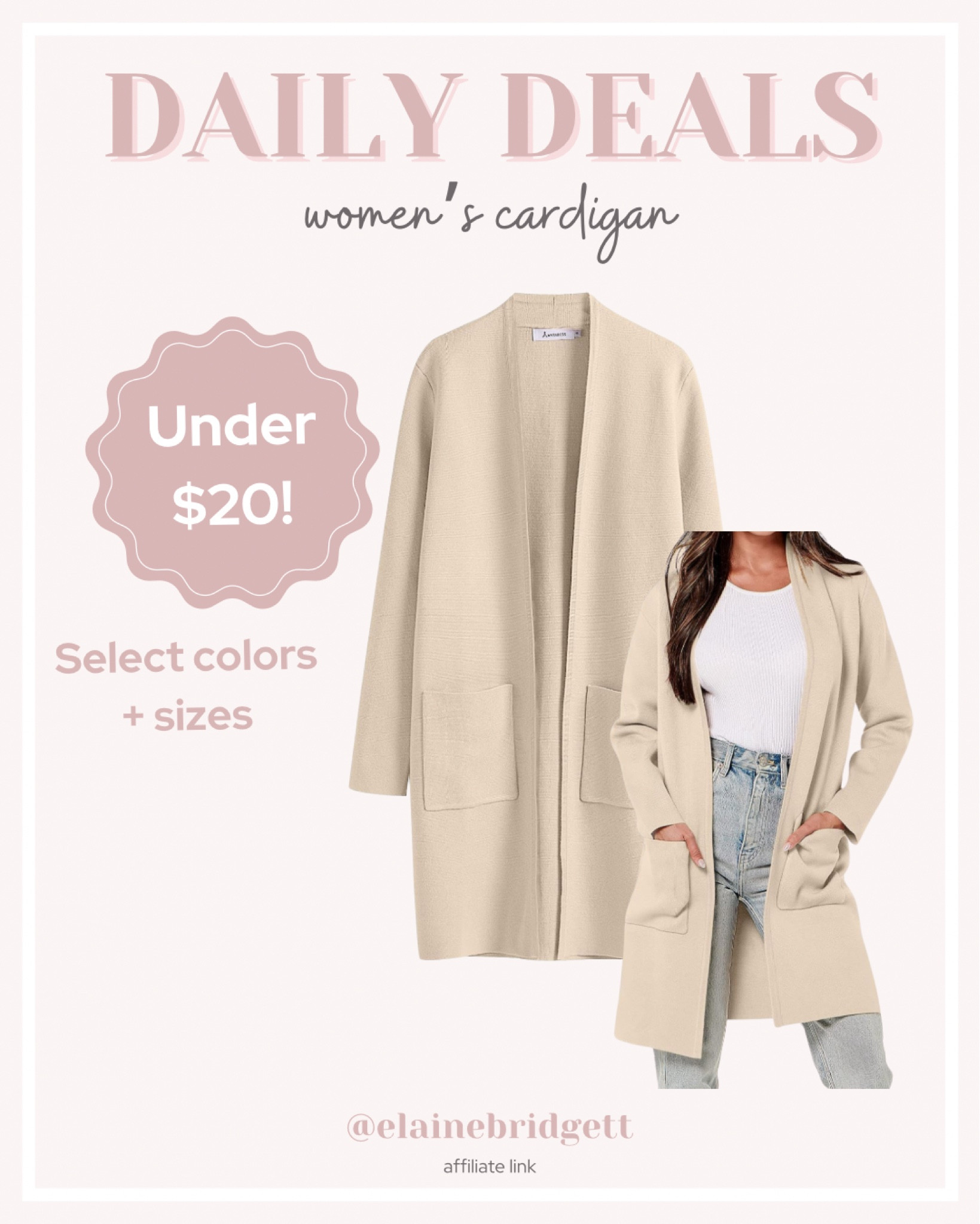 Women’s long cardigan coat on sale!

Select colors & sizes are 20-50% off + additional 30% coupon 

Women’s cardigan, women’s outerwear, women’s sweaters, women’s fall outfits, women’s transition outfits for fall, light out wear for women, cute and comfy outfits for women, women’s jackets, Amazon daily deals, Amazon wardrobee

#LTKFindsUnder50 #LTKSaleAlert #LTKStyleTip