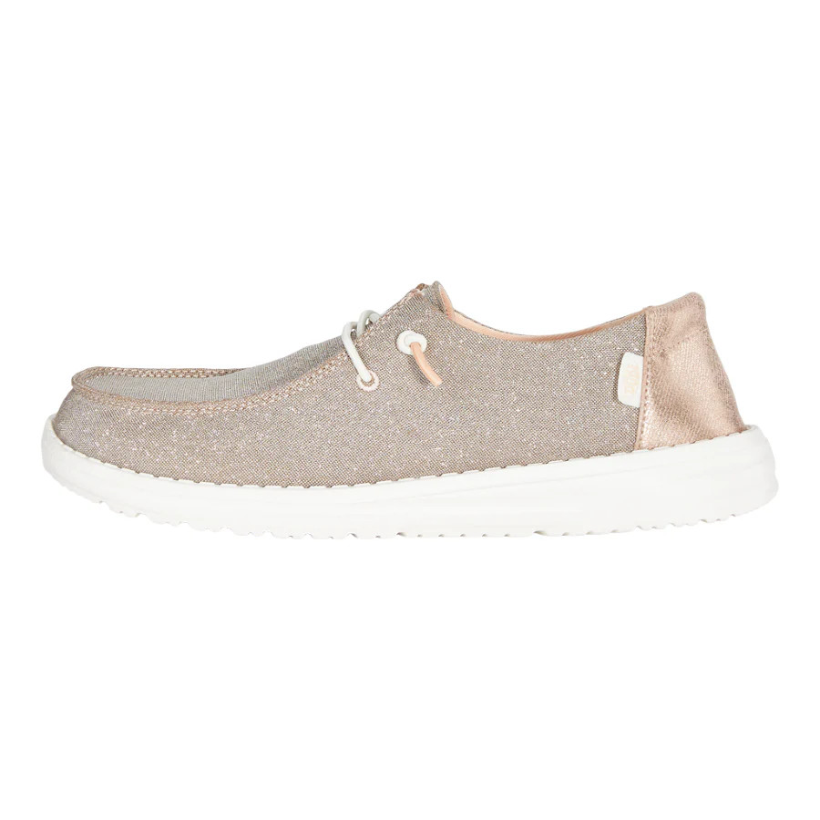 HEYDUDE | Women's Casual | Wendy Metallic Sparkle - Rose Gold | Size 9 | HEYDUDE