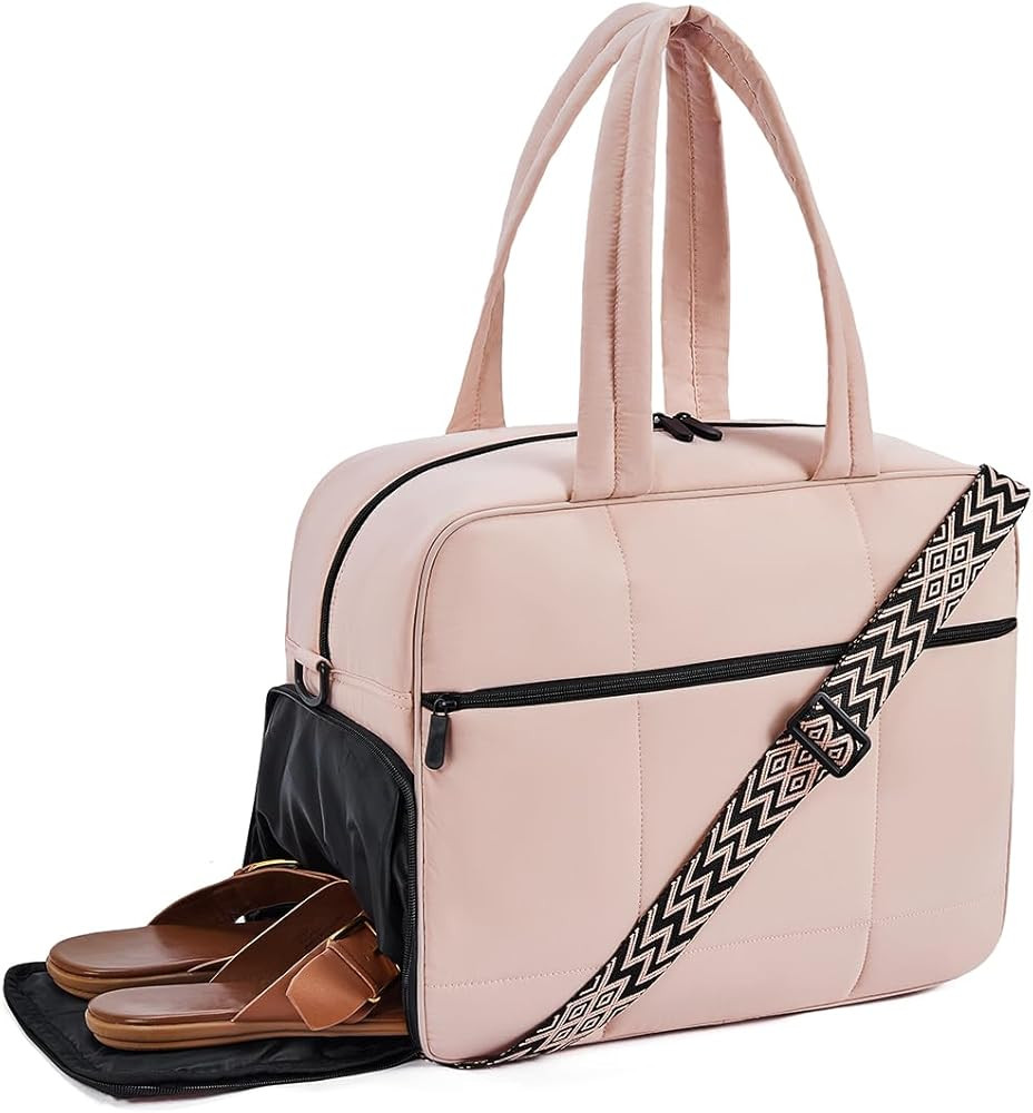 CLUCI Weekender Travel Bag for Women Quilted Puffer Tote Bag Carry On Duffel Overnight Bags with ... | Amazon (US)