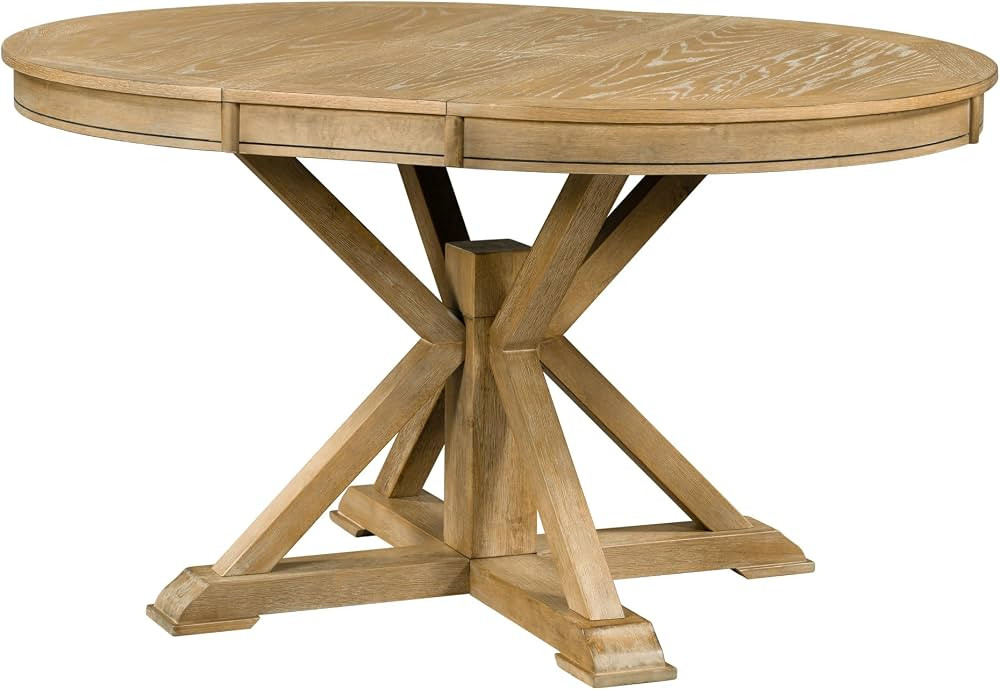 Farmhouse Dining Table for Kitchen 54x42 Inch Expandable Oval Table Top with Hidden Butterfly Lea... | Amazon (US)