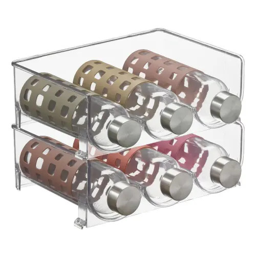 mDesign Plastic Free-Standing Stackable 3 Bottle Storage Rack, 2 Pack in Clear at Nordstrom | Nordstrom