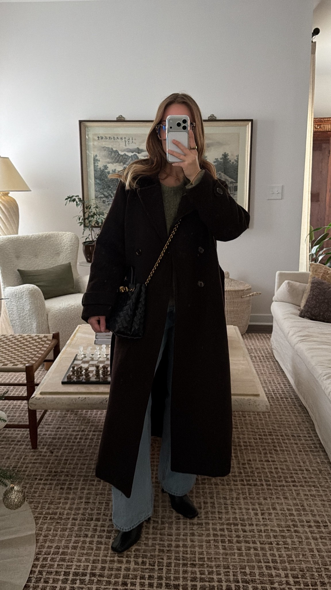 12/24/25 Christmas Eve outfit — keeping it classic, cozy, and polished. I’m linking my Amazon blue light glasses, my Abercrombie brown coat, my Abercrombie jeans, and my black Tony Bianco boots. It’s one of those easy, elevated winter outfits that feels comfortable enough for a long day but still put-together for Christmas Eve plans.

#LTKootd #LTKHoliday