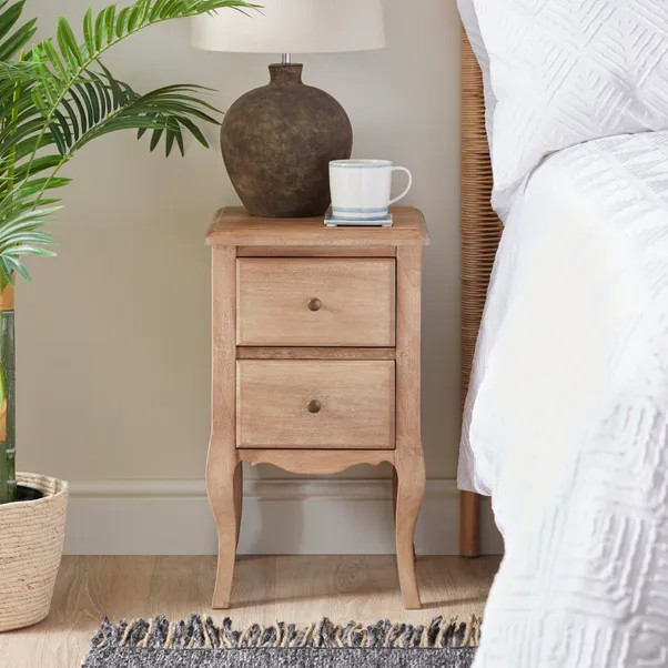 Giselle 2 Drawer Bedside Table, Mango Wood | Dunelm (migrated)