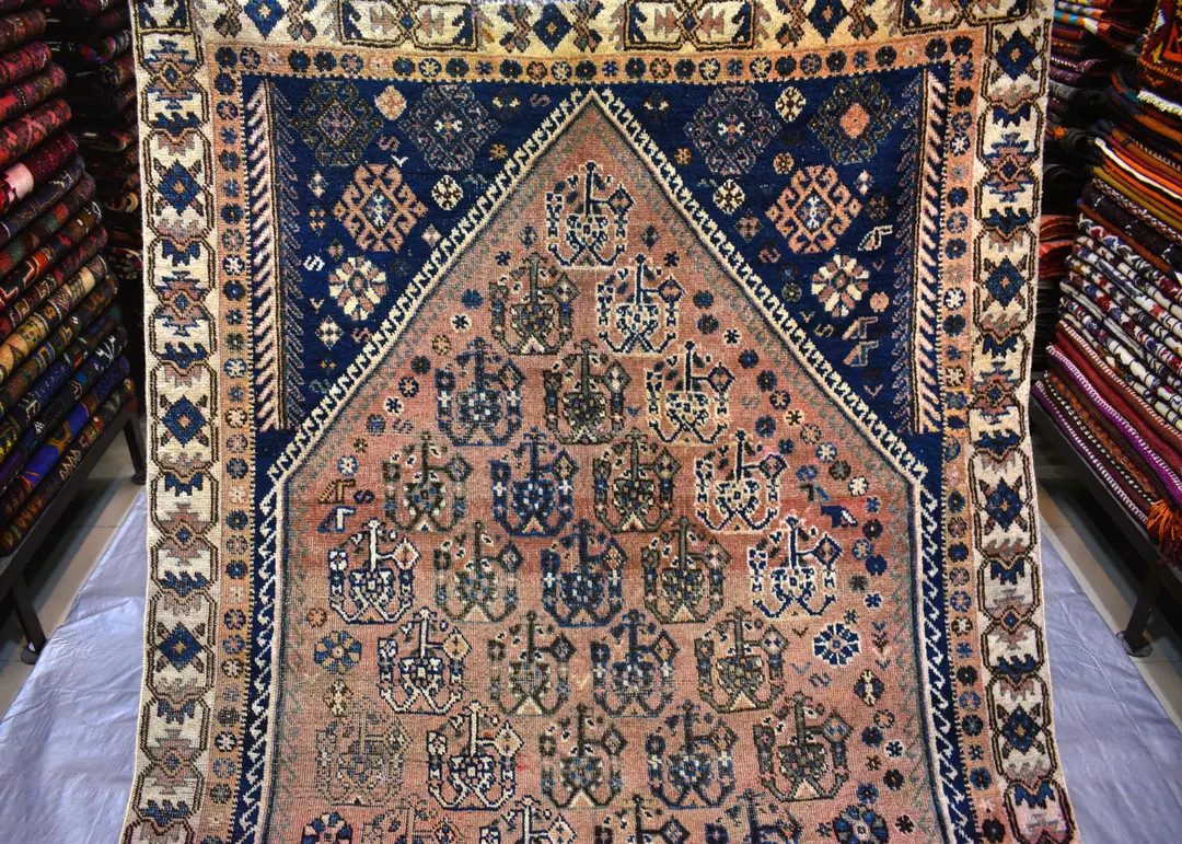 1920s Antique Terracotta Rug 4'5x7'5 Ft Caucasian Tribal Rug/ Geometric Area Rug/ Collectors Fade... | Etsy (US)
