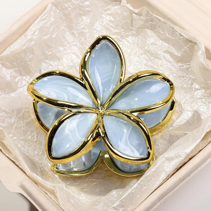 Amazon.com : Flower Hair Claw Clips for Women - Large Plumeria Flower Clips for Thick Thin Medium... | Amazon (US)
