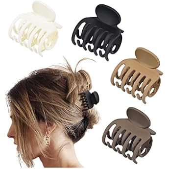 Small Claw Clips for Women Girls Double Row Theeth Medium Hair Clips Matte Claw Clips for Thin Hair  | Amazon (US)