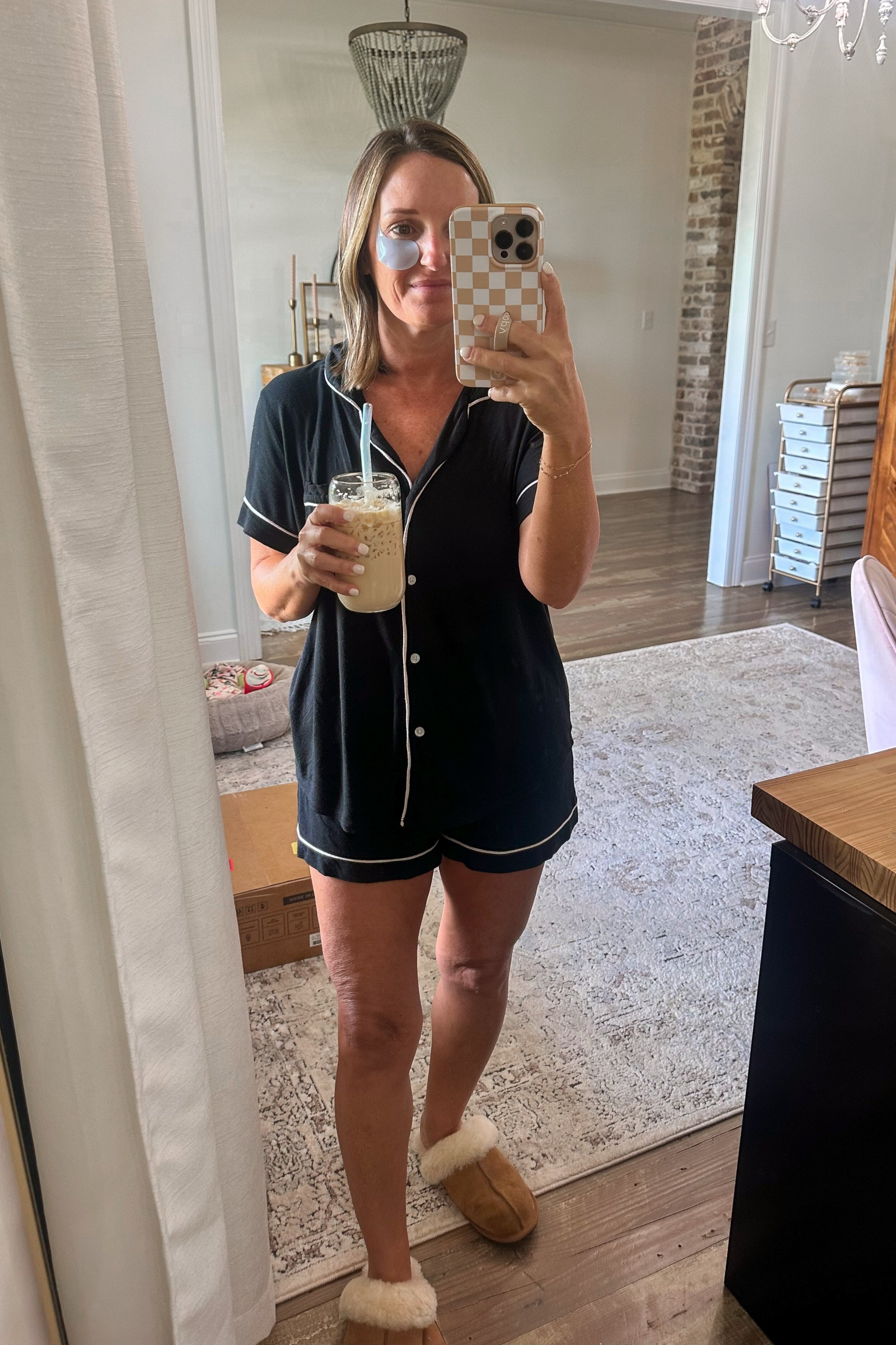 Morning routine 
Eye mask 
Retinol 
Target pajamas 
Iced latte 
Ugg 

#LTKBeauty #LTKHome #LTKOver40