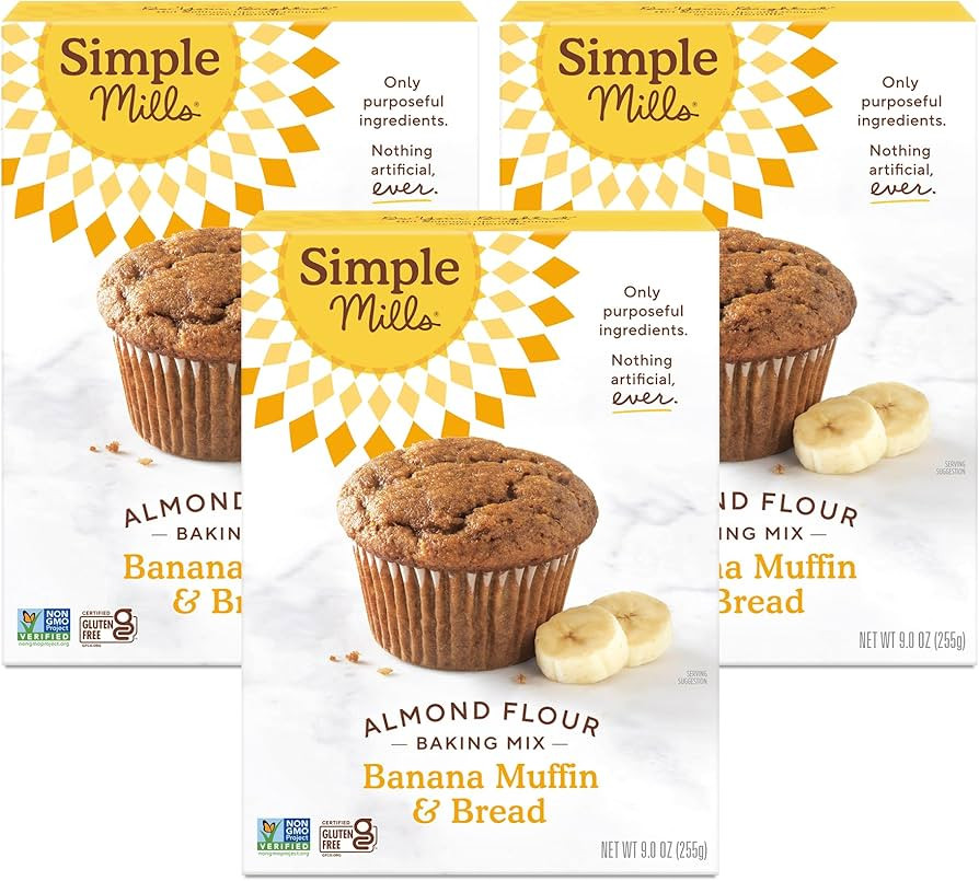 Simple Mills Almond Flour Baking Mix, Banana Muffin & Bread Mix - Gluten Free, Plant Based, Paleo... | Amazon (US)