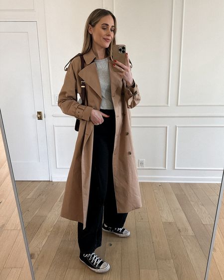 Long trench coat outfit with sneakers (wearing a 4) 

#LTKfindsunder100 #LTKover40 #LTKstyletip