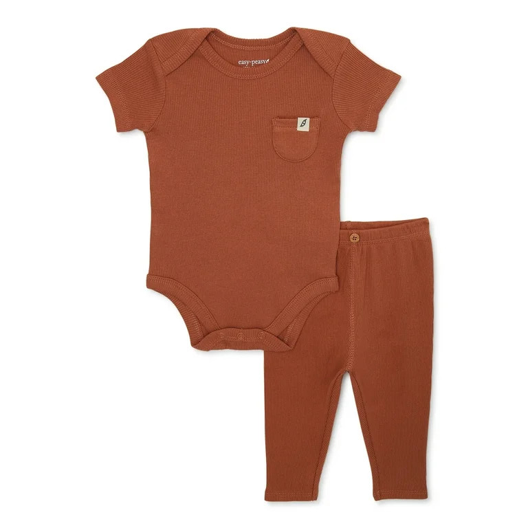 easy-peasy Baby Girls Bodysuit and Legging Outfit Set, 2-Piece, Sizes 0-24 Months | Walmart (US)