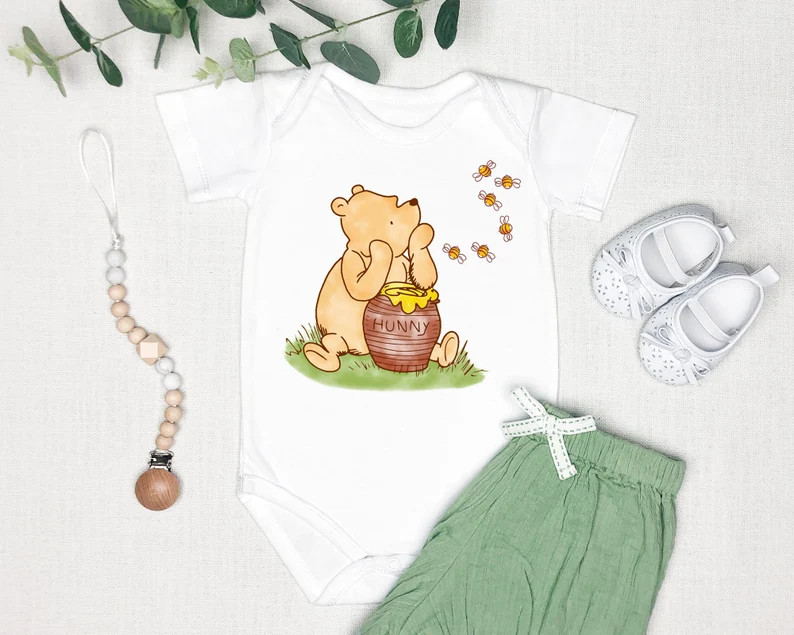 Classic Winnie the Pooh Sublimation Design, Baby Shower&birthday Decor, Watercolor Clipart PNG, B... | Etsy (US)