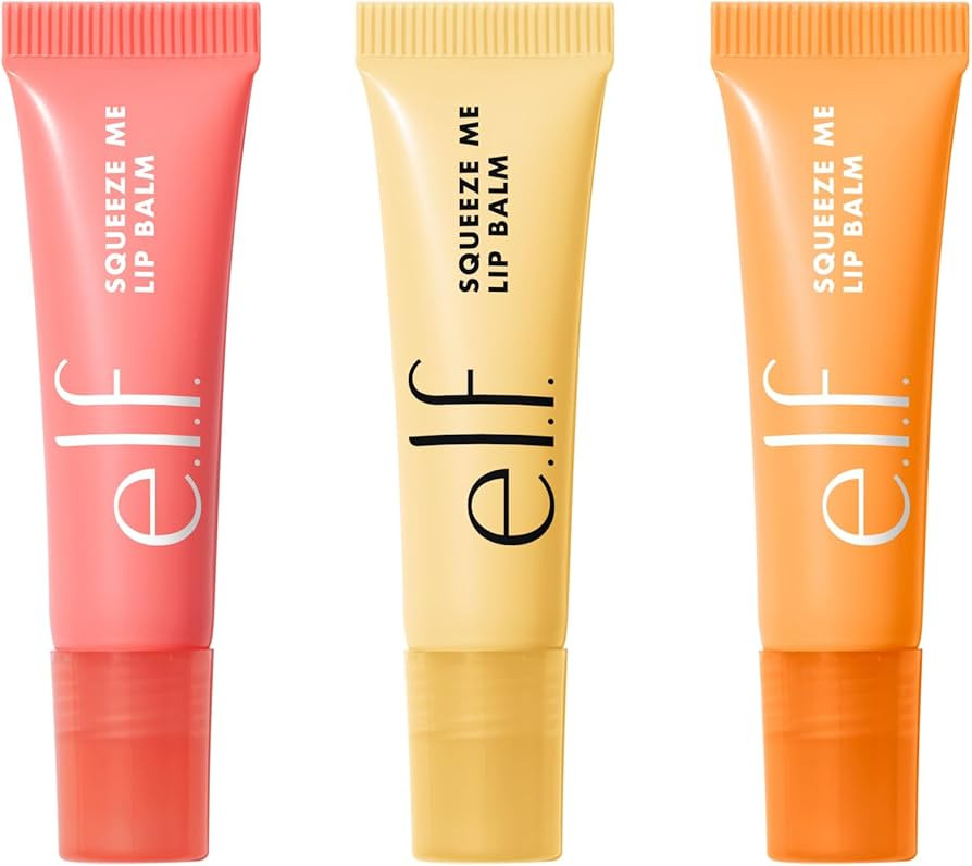 e.l.f. Squeeze Me Lip Balm Trio, Set of 3, Includes Strawberry, Vanilla Frosting & Peach | Amazon (US)
