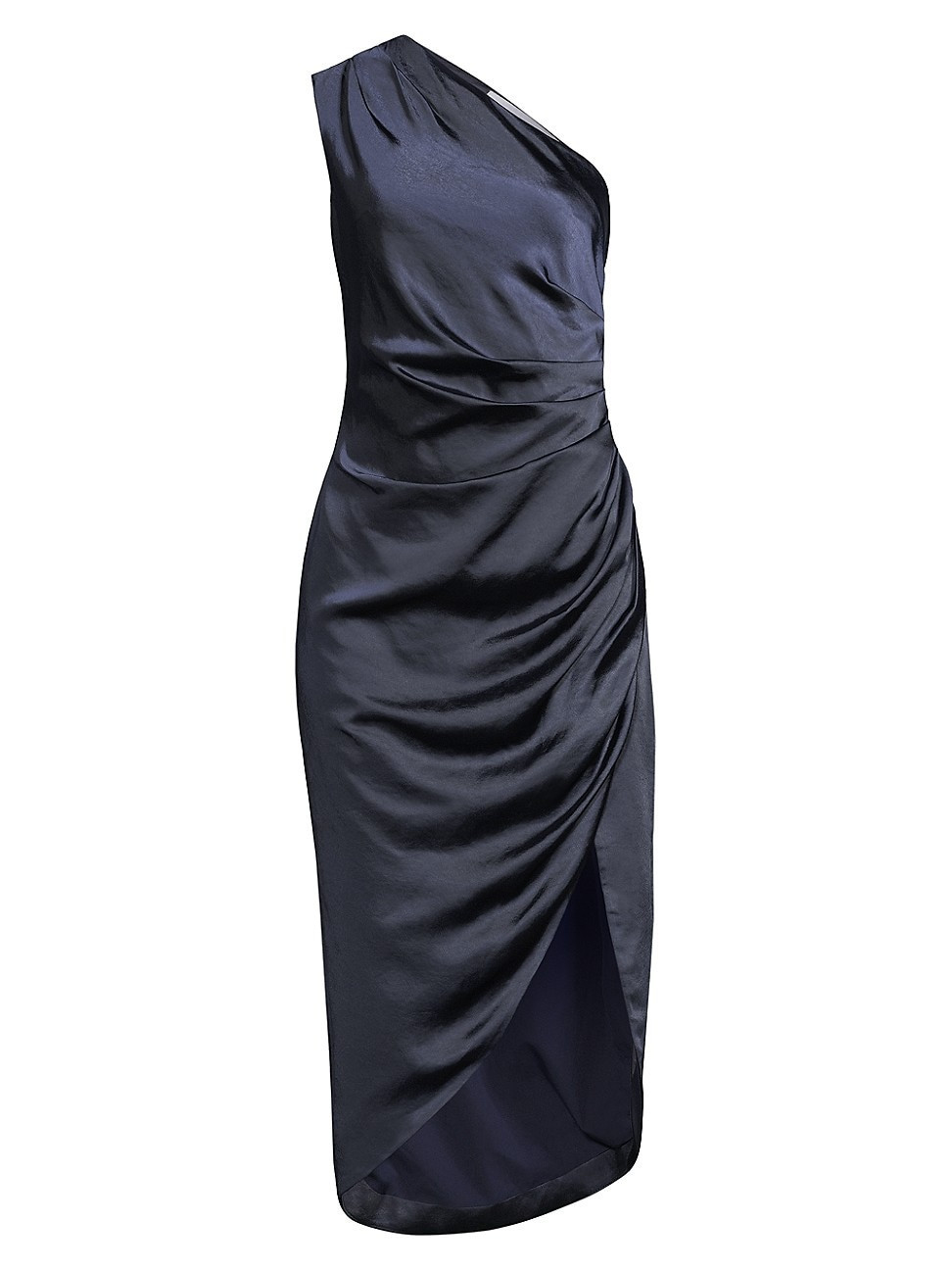 Women's Cassini Satin One-Shoulder Dress - Navy - Size XS | Saks Fifth Avenue