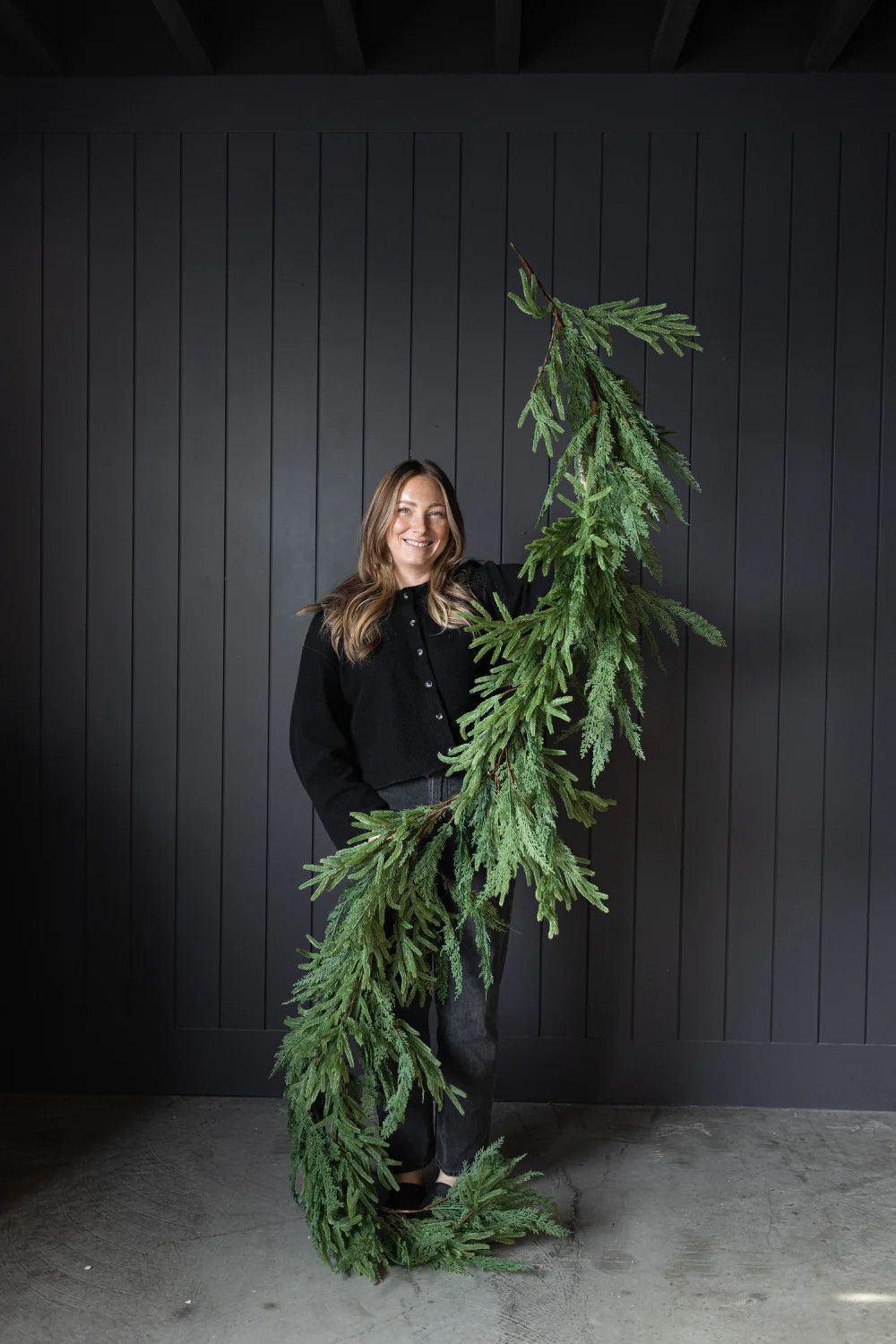 Norfolk & Cypress Mix Faux Garland 9ft | By Luxe B Co. | luxe bCO