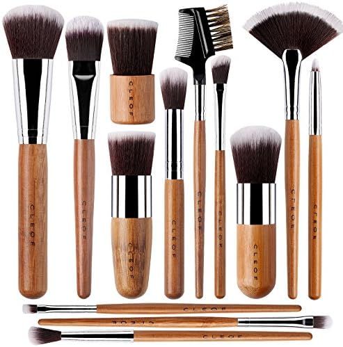 13 Bamboo Makeup Brushes Professional Set - Vegan & Cruelty Free - Foundation, Blending, Blush, P... | Amazon (US)